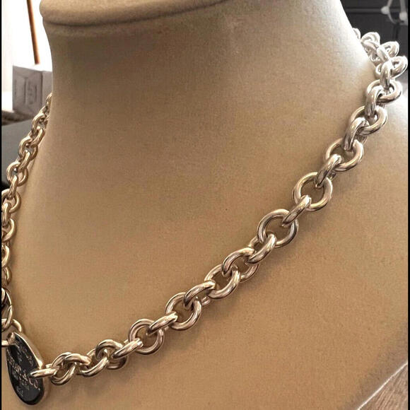 Tiffany & Co. Return to Tiffany Ova1 16 in Necklace with Pendant 925 Sterling - Picture 4 of 7